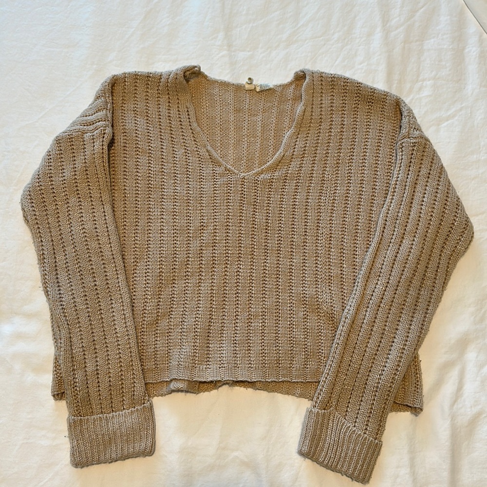Crop Sweater Top Neutral Color | Tillys